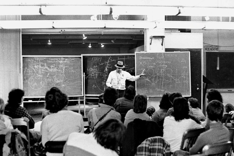 Joseph Beuys during a Lecture Action